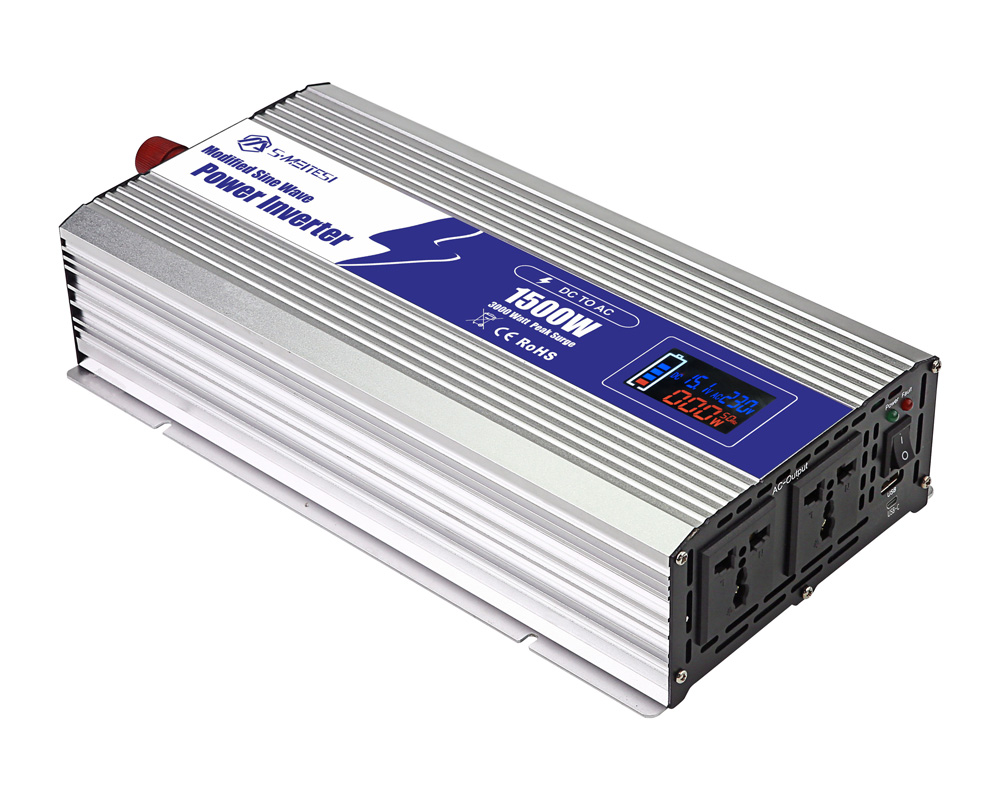 LNP1500-1500W 应急/车载/家居/户外修正波逆变器，多功能智能数显逆变器