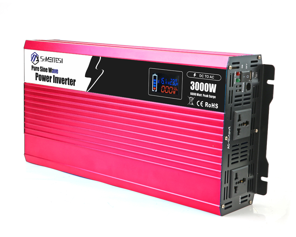 High Frequency LCD Display Off-grid Pure Sine Wave Power Inverter 3000W DC To AC Converter For Car 