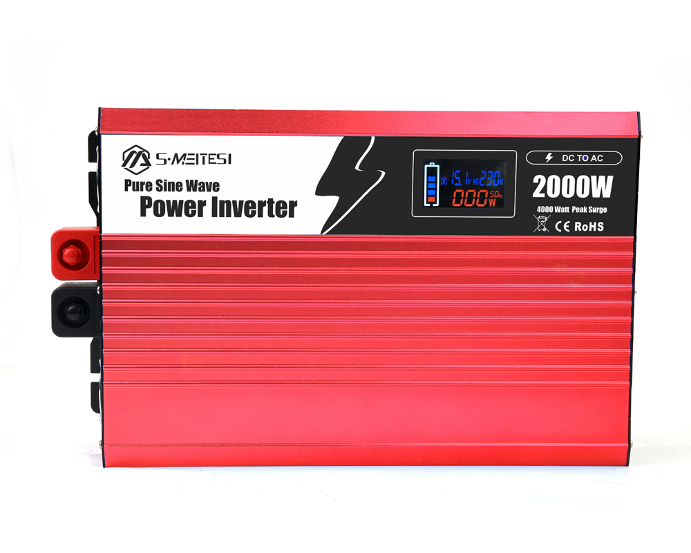 High Frequency LCD Display Off-grid Pure Sine Wave Power Inverter 2000W DC To AC Converter For Car 