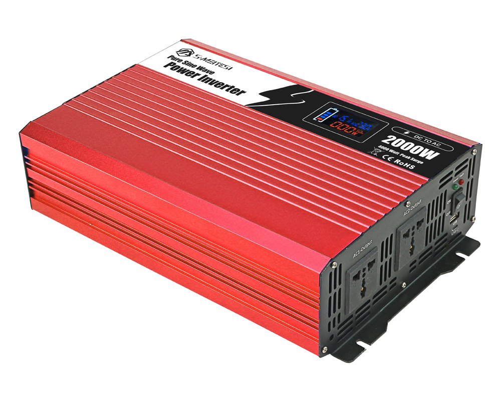 High Frequency LCD Display Off-grid Pure Sine Wave Power Inverter 2000W DC To AC Converter For Car 
