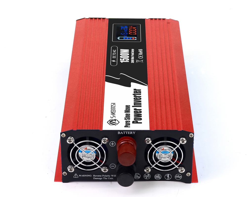 High Frequency LCD Display Off-grid Pure Sine Wave Power Inverter 1500W DC To AC Converter For Car