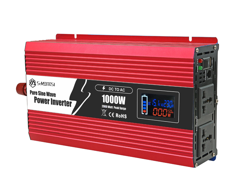 High frequency LCD Display Off-Grid Pure Sine Wave Power Inverter 1000W DC to AC Converter For Car 