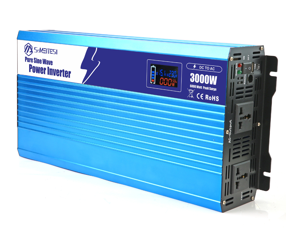 LSP3000-3000W Intelligent LCD Pure Sine Wave DC 12V 24V 48V To AC 110v 220V Power Inverter